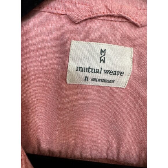 Mutual Weave‎ Mens Pink Shirt X-Large short sleeve button up cotton collared - Picture 3 of 6